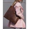 MARCO MAZZINI Hnedá kožená shopper kabelka handmade