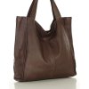 MARCO MAZZINI Torebka miejski shopper bag skóra naturalna handmade brąz