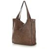 MARCO MAZZINI Hnedá kožená shopper kabelka handmade