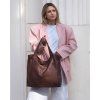 MARCO MAZZINI Hnedá kožená shopper kabelka handmade