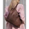 MARCO MAZZINI Hnedá kožená shopper kabelka handmade