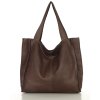MARCO MAZZINI Torebka miejski shopper bag skóra naturalna handmade brąz