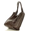 Modna torebka damska skórzany shopper bag - MARCO MAZZINI Portofino Max ciemny brąz caffe