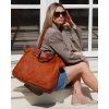 MARCO MAZZINI Camel pletená shopper kabelka