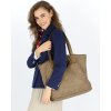 Torba damska pleciona shopper & shoulder leather bag - MARCO MAZZINI beż taupe