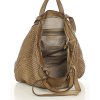 Torba damska pleciona shopper & shoulder leather bag - MARCO MAZZINI beż taupe