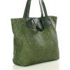 MARCO MAZZINI Zelená pletená shopper kabelka
