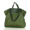 Torba damska pleciona shopper & shoulder leather bag - MARCO MAZZINI zielony militare