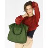 Torba damska pleciona shopper & shoulder leather bag - MARCO MAZZINI zielony militare