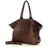 Duża torebka skórzana oversize style shopper bag - MARCO MAZZINI czekoladowy brąz