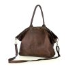 Duża torebka skórzana oversize style shopper bag - MARCO MAZZINI czekoladowy brąz