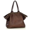 Duża torebka skórzana oversize style shopper bag - MARCO MAZZINI czekoladowy brąz