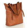 Torebka damska shopper z regulacją rączek skóra old pelle - MARCO MAZZINI brąz camel