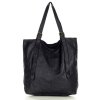 Torebka damska shopper z regulacją rączek skóra old pelle - MARCO MAZZINI czarny