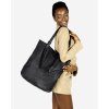 Torebka damska shopper z regulacją rączek skóra old pelle - MARCO MAZZINI czarny