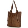 Torebka damska shopper z regulacją rączek skóra old pelle - MARCO MAZZINI brąz