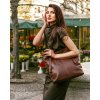 Torebka damska shopper z regulacją rączek skóra old pelle - MARCO MAZZINI brąz