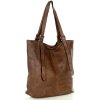 Torebka damska shopper z regulacją rączek skóra old pelle - MARCO MAZZINI brąz