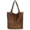 Torebka damska shopper z regulacją rączek skóra old pelle - MARCO MAZZINI brąz
