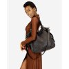 Miejska torebka skórzana z regulowanymi rączkami shopper vintage leather - MARCO MAZZINI czarny