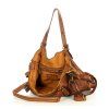MARCO MAZZINI Camel Kožená pletená shopper kabelka