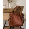 MARCO MAZZINI Camel Kožená pletená shopper kabelka