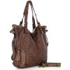 Miejska torebka z regulowanymi rączkami shopper pleciona skóra handmade - MARCO MAZZINI brąz