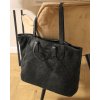 Torba damska pleciona shopper & shoulder leather bag - MARCO MAZZINI czarna
