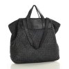 Torba damska pleciona shopper & shoulder leather bag - MARCO MAZZINI czarna