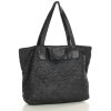 Torba damska pleciona shopper & shoulder leather bag - MARCO MAZZINI czarna