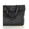 Torba damska pleciona shopper & shoulder leather bag - MARCO MAZZINI czarna