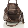 Torebka skórzana shopper bag - MARCO MAZZINI czekoladowy brąz