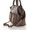 MARCO MAZZINI Čokoládová kožená shopper taška