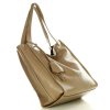 Modna torebka damska skórzany shopper bag - MARCO MAZZINI Portofino Max beżowy taupe