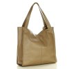 Modna torebka damska skórzany shopper bag - MARCO MAZZINI Portofino Max beżowy taupe