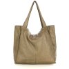 MARCO MAZZINI Torebka miejski shopper bag skóra naturalna handmade beżowa cappuccino