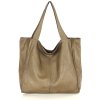 MARCO MAZZINI Torebka miejski shopper bag skóra naturalna handmade beżowa cappuccino