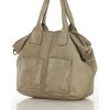 Torebka skórzana shopper bag - MARCO MAZZINI beż taupe