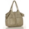 Torebka skórzana shopper bag - MARCO MAZZINI beż taupe