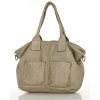 Torebka skórzana shopper bag - MARCO MAZZINI beż taupe