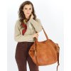 Torba damska skórzana shopper z kieszeniami - It bag MARCO MAZZINI brąz camel