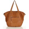 Torba damska skórzana shopper z kieszeniami - It bag MARCO MAZZINI brąz camel