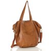Torba damska skórzana shopper z kieszeniami - It bag MARCO MAZZINI brąz camel