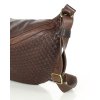 Duża torebka nerka półksiężyc skóra pleciona - MARCO MAZZINI czekoladowy brąz