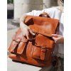 MARCO MAZZINI Camel kožený batoh A4 s vreckami