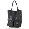 Duża torba shopper z przegródkami skóra naturalna - MARCO MAZZINI czarny