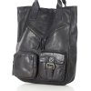Duża torba shopper z przegródkami skóra naturalna - MARCO MAZZINI czarny