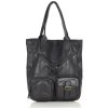 Duża torba shopper z przegródkami skóra naturalna - MARCO MAZZINI czarny