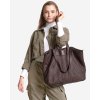 Torba damska pleciona shopper & shoulder leather bag - MARCO MAZZINI brąz caffe