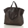 Torba damska pleciona shopper & shoulder leather bag - MARCO MAZZINI brąz caffe